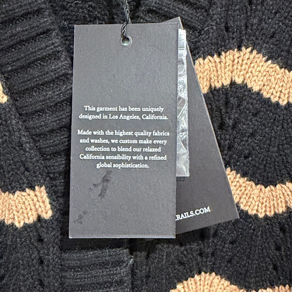 NWT Rails Isla Stripe Cardigan in a black and camel colorway. Size M - Picture 3 of 10
